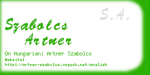 szabolcs artner business card